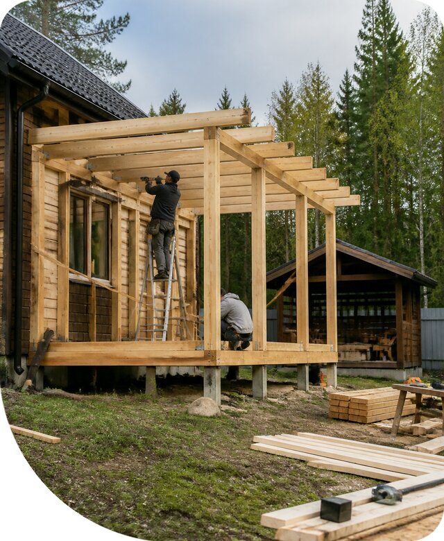 Строительство пристроек и построек на участке в Торжке
